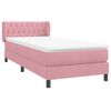 vidaXL Sommier &agrave; lattes de lit avec matelas rose 90x210 cm velours