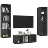 vidaXL Ensemble de meubles TV 3 pcs Gris Bois d'ing&eacute;nierie