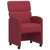 vidaXL Chaises de Salle &agrave; Manger avec Roues 2 pc Simili cuir Bordeaux