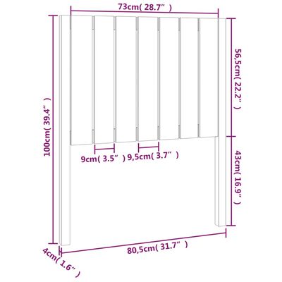 vidaXL Tête de lit 80,5x4x100 cm Bois massif de pin