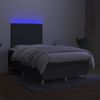 vidaXL Sommier &agrave; lattes de lit et matelas et LED Gris fonc&eacute; 120x200 cm