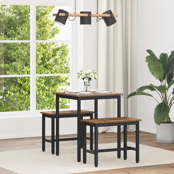 vidaXL Table de salle &agrave; manger / Table de repas M&Eacute;TAL