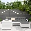 vidaXL Salon de jardin 5 pcs blanc bois massif de pin