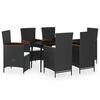 vidaXL Ensemble &agrave; manger de jardin avec coussins 7 pcs Noir