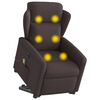 vidaXL Fauteuil inclinable de massage &eacute;lectrique Marron fonc&eacute; Tissu