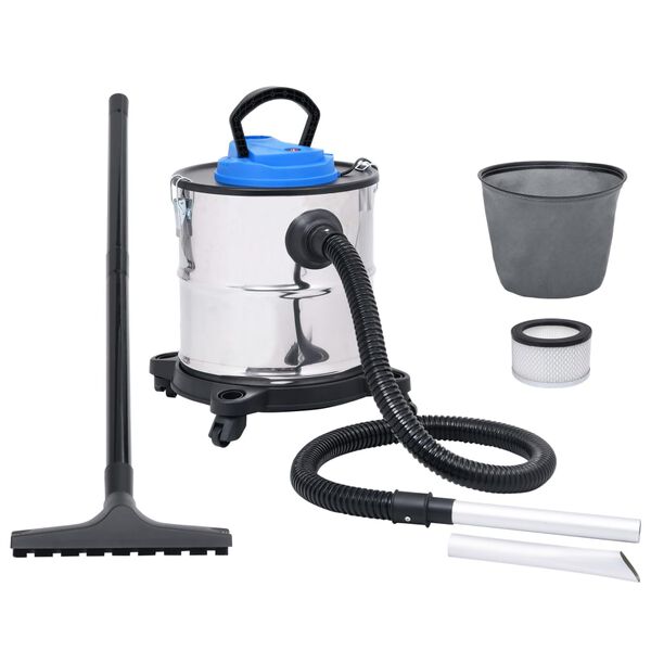 vidaXL Aspirateur &agrave; cendres avec tube et brosse Acier inoxydable