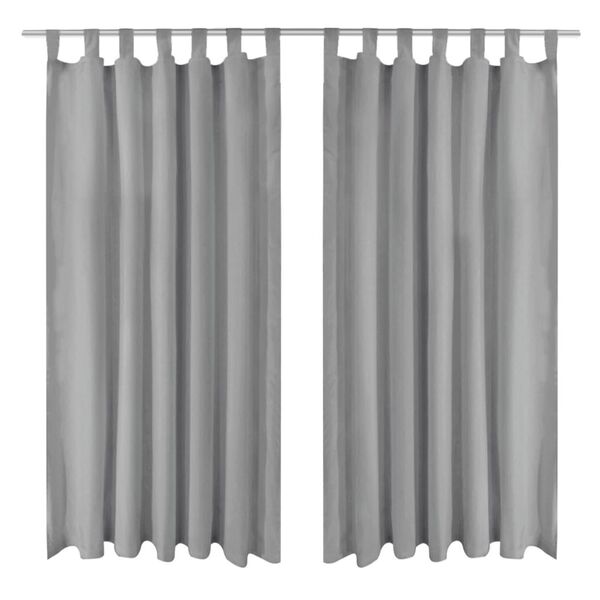 vidaXL Rideau occultant avec boucles 2 pcs 140 x 175 cm Gris
