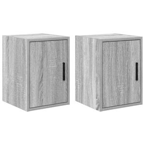 vidaXL Armoires murales de garage 2 pcs sonoma gris bois d'ing&eacute;nierie