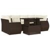 vidaXL Salon de jardin avec coussins 7 pcs marron r&eacute;sine tress&eacute;e