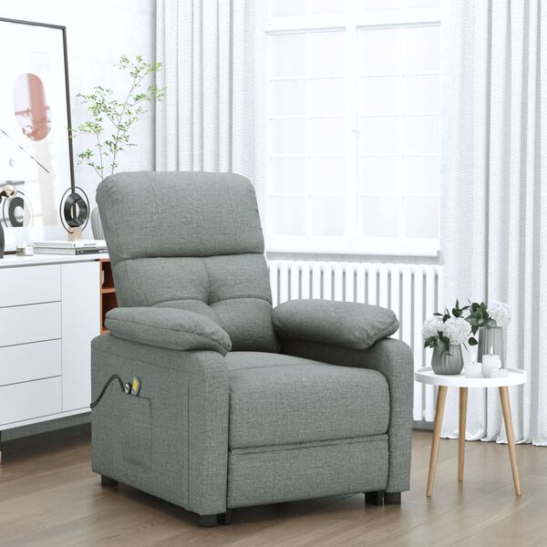 vidaXL Fauteuil électrique de massage Gris foncé Tissu