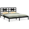 vidaXL Cadre de lit sans matelas noir 160x200 cm bois massif