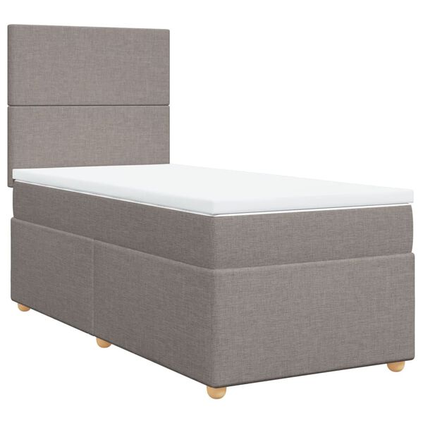 vidaXL Sommier &agrave; lattes de lit avec matelas Taupe 80x200 cm Tissu