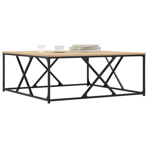 vidaXL Table basse ch&ecirc;ne sonoma 100x100x40 cm bois d'ing&eacute;nierie