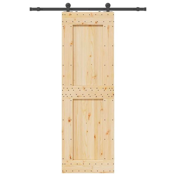 vidaXL Porte coulissante et kit de quincaillerie 70x210 cm pin massif