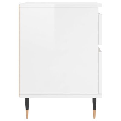 vidaXL Table de chevet Blanc brillant 40x35x50 cm Bois d’ingénierie