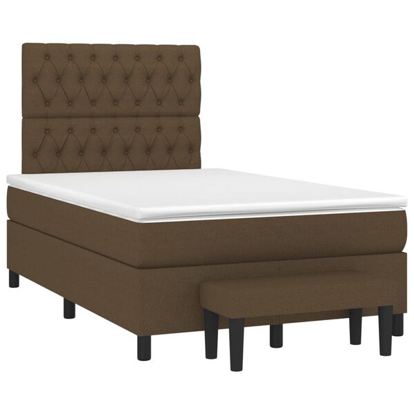 vidaXL Sommier &agrave; lattes de lit avec matelas Marron fonc&eacute; 120x200 cm