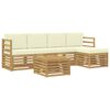vidaXL Ensemble de canap&eacute;s d'ext&eacute;rieur 6 pcs Blanc et cr&egrave;me