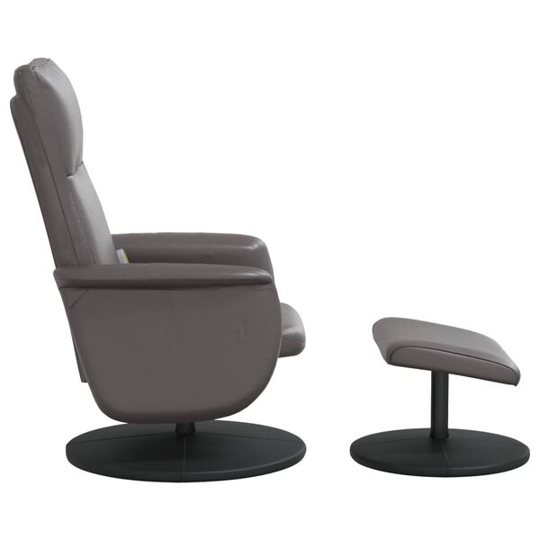 vidaXL Fauteuil inclinable de massage avec repose-pied gris similicuir