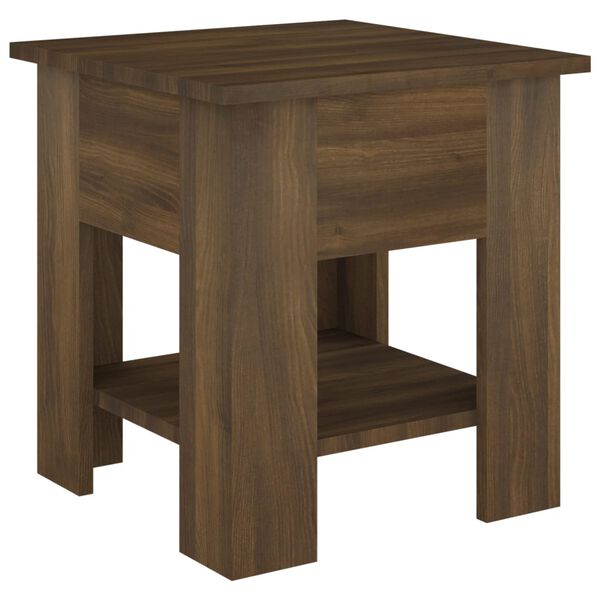 vidaXL Table basse ch&ecirc;ne marron 40x40x42 cm bois d'ing&eacute;nierie