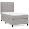 vidaXL Sommier &agrave; lattes de lit avec matelas Gris clair 90x200 cm Tissu
