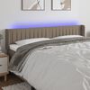 vidaXL T&ecirc;te de lit &agrave; LED Taupe 203x16x78/88 cm Tissu
