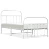 vidaXL Cadre de lit m&eacute;tal sans matelas et pied de lit blanc 100x190 cm