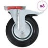 vidaXL 8 pcs Roulettes pivotantes 200 mm