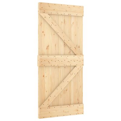 vidaXL Porte coulissante et kit de quincaillerie 90x210 cm pin massif