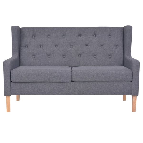 vidaXL Canapé à 2 places Tissu Gris