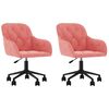 vidaXL Chaises pivotantes &agrave; manger lot de 2 Rose Velours