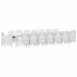 vidaXL Ensemble de salle &agrave; manger de jardin avec coussins 17 pcs Blanc