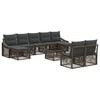 vidaXL Ensemble de canap&eacute; de jardin 10 pcs Gris polyrotin