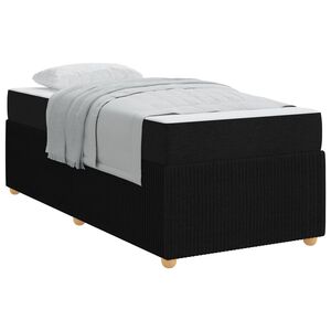 vidaXL Cadre de lit avec matelas Noir 80 x 200 cm tissu