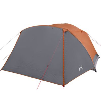 vidaXL Tente familiale et porche 6 personnes gris orange imperméable