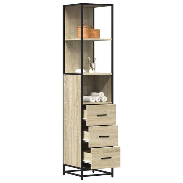 vidaXL Armoire de salle de bain ch&ecirc;ne sonoma 35x37,5x166 cm