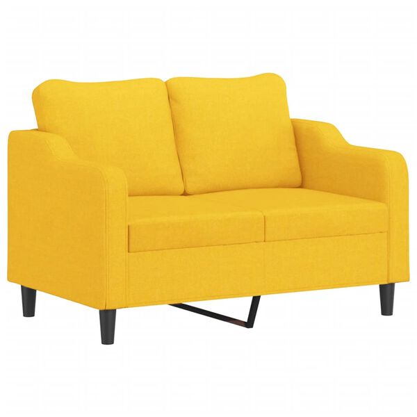 vidaXL Canap&eacute; &agrave; 2 places Jaune clair 120 cm Tissu