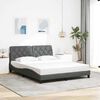 vidaXL Cadre de lit sans matelas gris fonc&eacute; 160x200 cm tissu