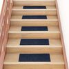 vidaXL Tapis d'escalier autocollants 30 pi&egrave;ces 60 x 25 cm Bleu marine Rectangulaire