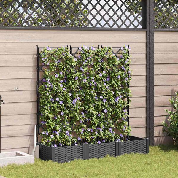 vidaXL Cache-pot de jardin 3 pcs Noir 120 x 40 x 125,5 cm Acier