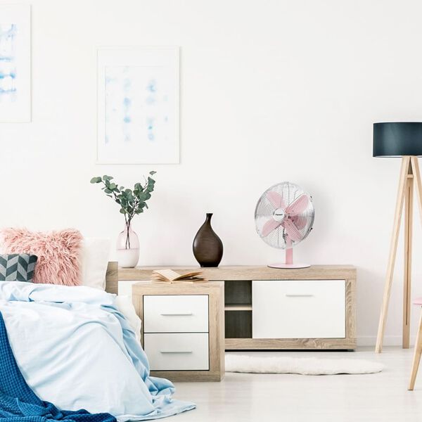 Bestron Ventilateur de bureau r&eacute;tro DFT35R 35 cm 35 W Rose