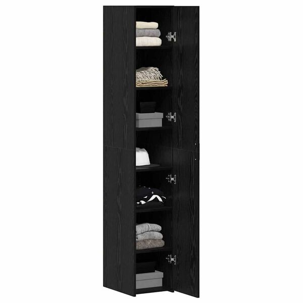 vidaXL Haut Armoire Chêne noir 30 x 42.5 x 185 cm Bois d'ingénierie