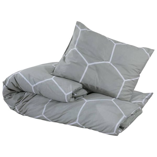 vidaXL Ensemble de housse de couette Gris 135x200 cm Coton