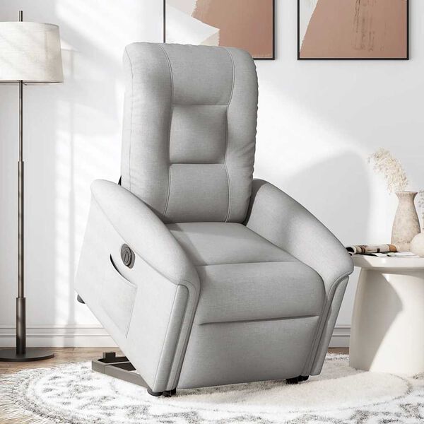vidaXL Fauteuil inclinable &eacute;lectrique gris nuage tissu
