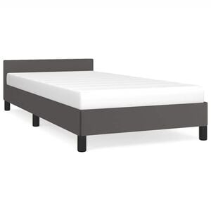 vidaXL Cadre de lit avec t&ecirc;te de lit sans matelas gris 80x200 cm
