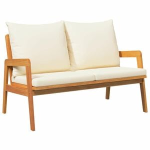 vidaXL Banc de jardin avec coussin Huile Naturelle 115 x 65 x 71 cm