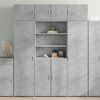 vidaXL Buffet haut gris b&eacute;ton 80x42,5x185 cm bois d'ing&eacute;nierie