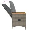 vidaXL Chaise inclinable de jardin avec coussins gris résine tressée