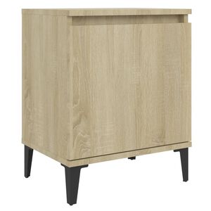vidaXL Table de chevet avec pieds en m&eacute;tal ch&ecirc;ne sonoma 40x30x50 cm