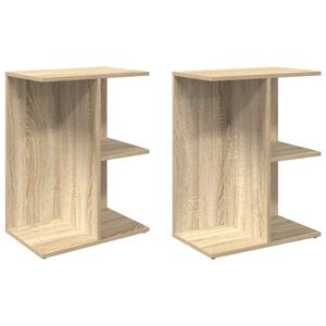 vidaXL Tables de chevet 2pcs ch&ecirc;ne sonoma 46,5x29x61cm bois ing&eacute;nierie