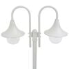 vidaXL Lampadaire de jardin E27 220 cm Aluminium 2 lanternes Blanc